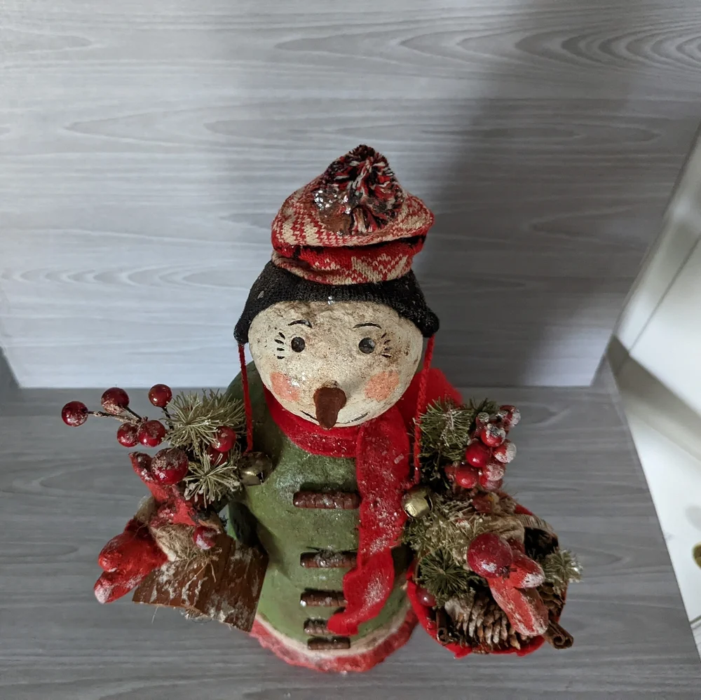 Thomas Panetta Krisnick Signed Rustic Snowman